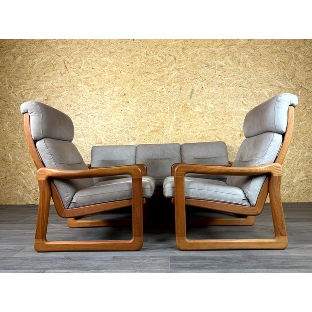 Wood Vintage Teak Three-Seater Sofa and Easy Chairs from Möbelfabrik Holstebro, 1960s, Set of 3 For Sale - Image 7 of 18