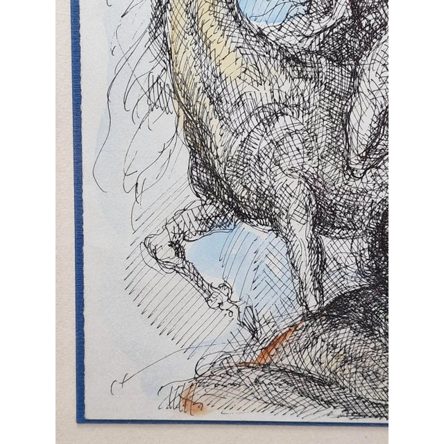 Angelo Canevari, Rider, 1980s, Watercolor, Framed For Sale - Image 3 of 8