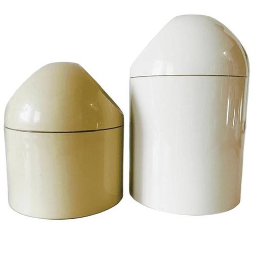 Vintage Space Age Plastic Bathroom Storage Boxes by Makio Hasuike for Gedy, Set of 2 For Sale - Image 3 of 10