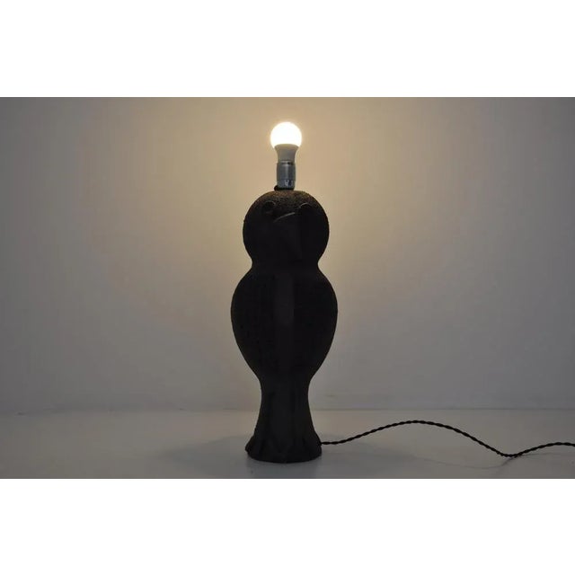 Ceramic lamps in the shape of owls by Dominique Pouchain. Stamped Dominique Pouchain (see photo). This piece has an...