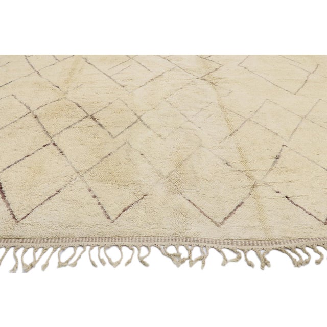 Berber Tribes of Morocco Contemporary Beni Mrirt Moroccan Rug, 11'05 X 14'06 For Sale - Image 4 of 11