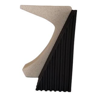 Arteriors Ivory Rice Stone and Black Bookend (Large) For Sale