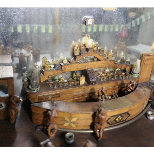 Early 20th century american prisoner art diorama monkey saloon bar “ bills bar at the last chance ”, the bar, the piano,...