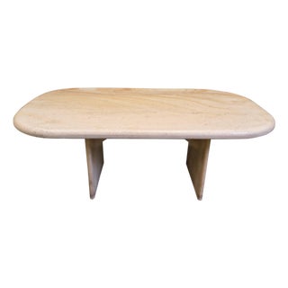 Vintage Italian Travertine Coffee Table, 1970s, Set of 6 For Sale