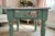 Pair of Hand-Refinished End Tables With Custom Soft Green Finish and Floral Detail For Sale - Image 9 of 10