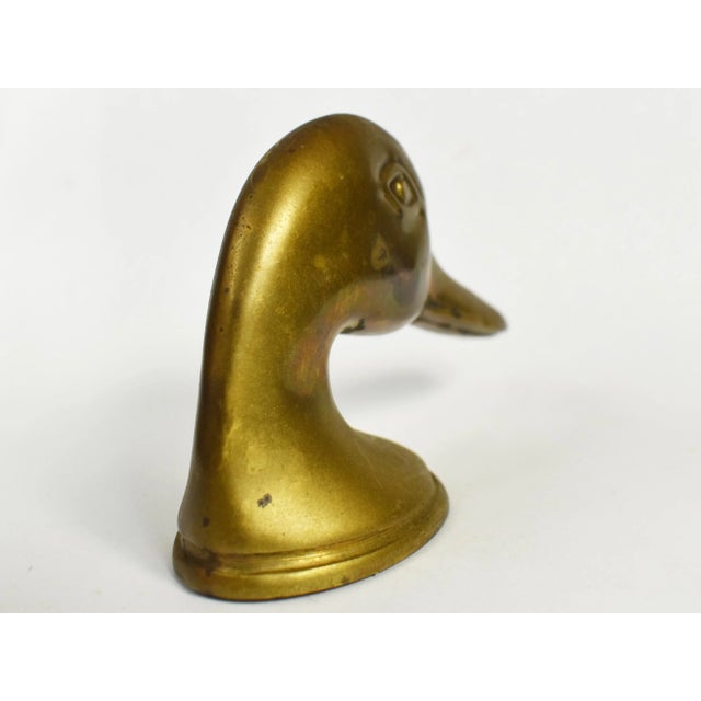 Vintage Solid Brass Mallard Duck Head Bottle Cap Opener For Sale - Image 4 of 7