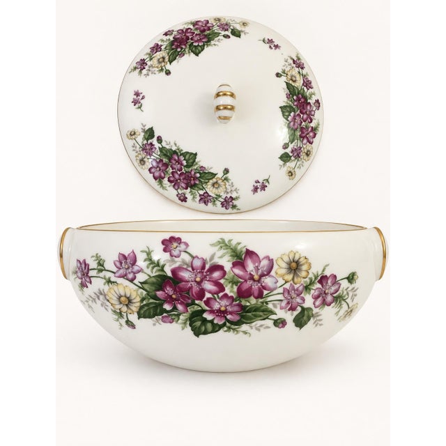 Late 20th Century Vintage Narumi Japan Floral Porcelain 4-Piece Serving Set For Sale - Image 5 of 9