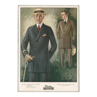 The Royal Tailors – Double-Breasted Sack Suits – Vintage Men’s Fashion Plate For Sale