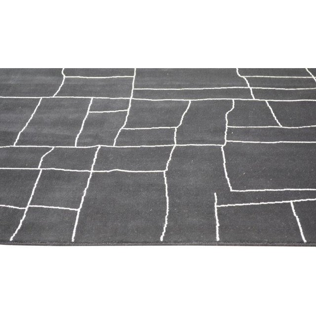 Moroccan Beni Ourain Hand Knotted Wool Rug, 9'2''x12'2' For Sale - Image 4 of 6