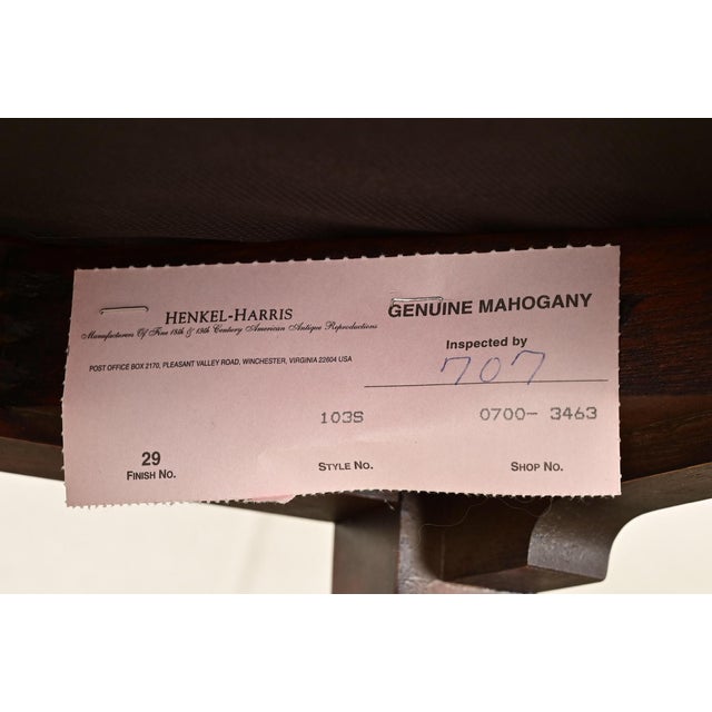 Henkel Harris Queen Anne Solid Mahogany Dining Chairs, Set of Four For Sale - Image 11 of 12