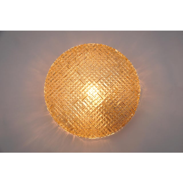 Amber Bubble Glass Flush Mount Lamp by Helena Tynell for Limburg Boom, 1960s For Sale - Image 4 of 11