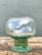 Green Vintage Green Pedestal Glass Vase For Sale - Image 8 of 12