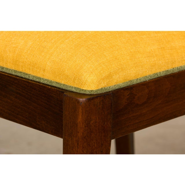 Set of 6 French Art Deco Maple Dining Chairs in Yellow and Moss Green, 1930s For Sale - Image 9 of 18
