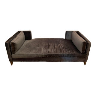 Contemporary Custom Made Velvet Settee For Sale