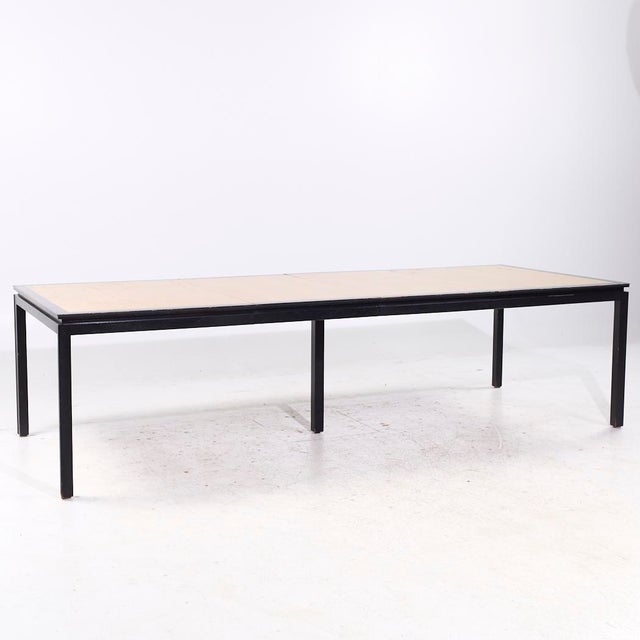 Edward Wormley for Dunbar Mid Century Rosewood and Ebonized Oak Expanding Dining Table With 2 Leaves For Sale - Image 9 of 12