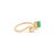 Metal 14k Yellow Gold 1.41ct Natural Oval Emerald & Diamond Wavy Toi Et Moi Ring Size 4 For Sale - Image 7 of 18