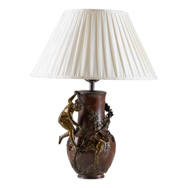 Bronze Table Lamp from Eugène Provost, France For Sale