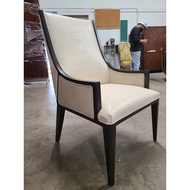 Henredon 1945 Collection Graphite Finish Flaky Oak Lasker Dining Arm