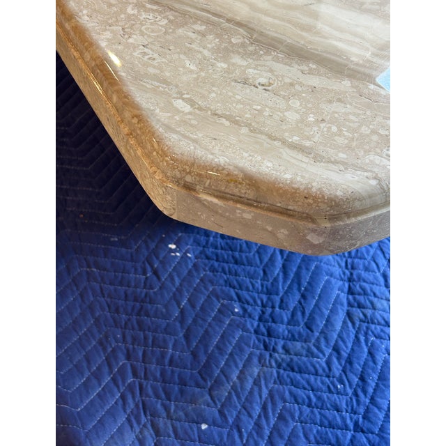 Vintage 1970’s Italian travertine coffee table. This is a heavy authentic stone piece that has been well taken care of...
