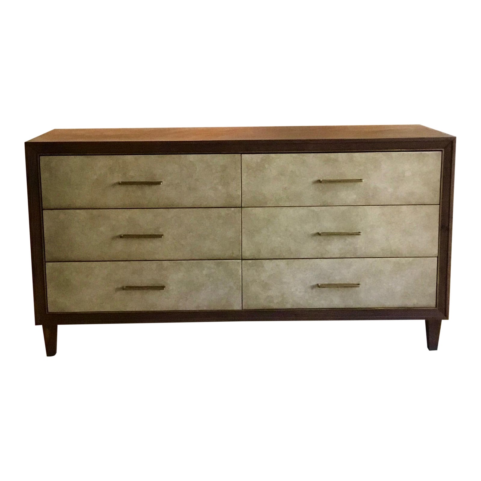 WilliamsSonoma Double Parchment Walnut 6 Drawer Dresser Chairish