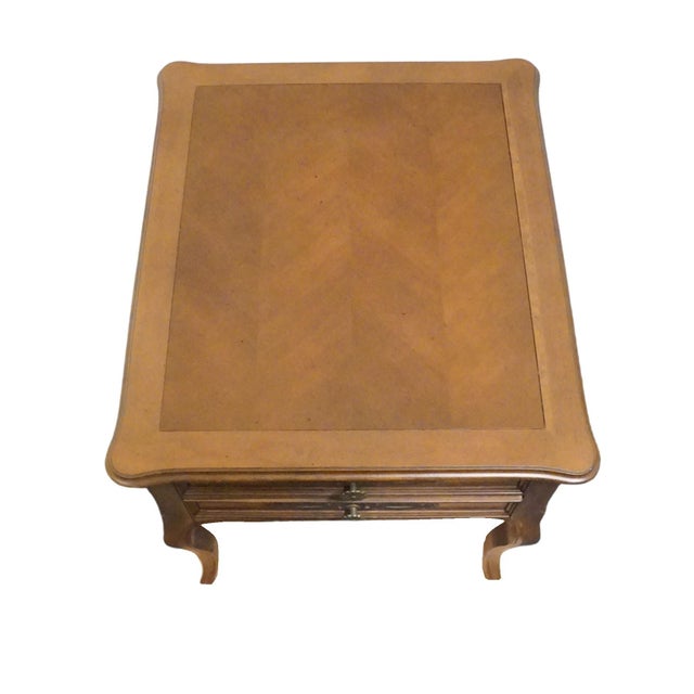Brown Hekman Furniture Pecan Italian Provincial 22" Accent End Table For Sale - Image 8 of 11