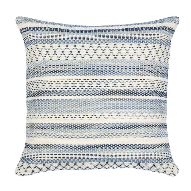 Rustic Schumacher Fremont Indoor & Outdoor 22" Pillow in Blue For Sale - Image 3 of 3