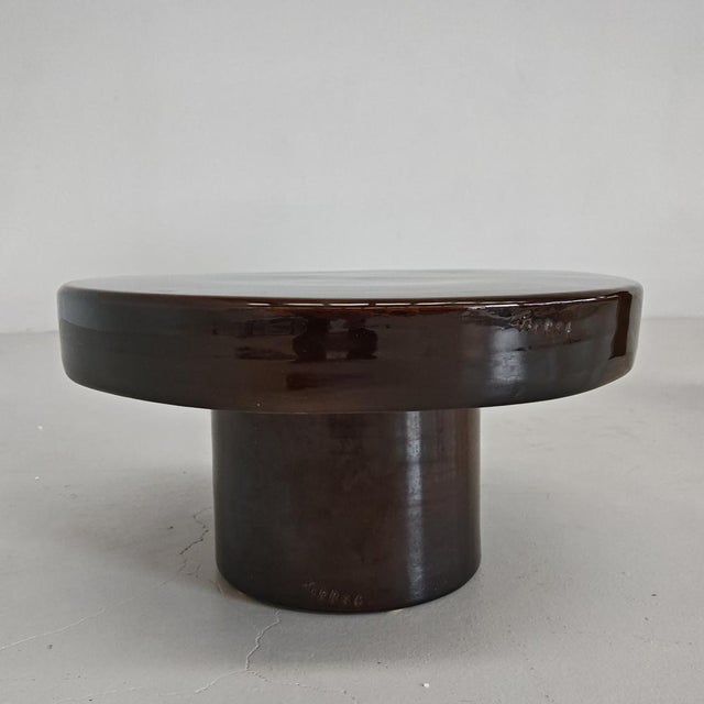 Small Round Ceramic Coffee Table Terrae by Raffaello Biagetti for Atelier Biagetti, 1970s For Sale - Image 11 of 14