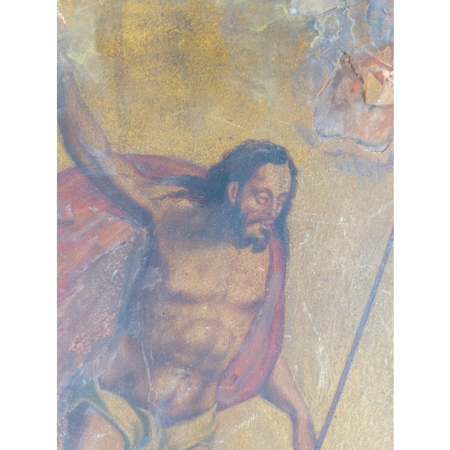 Gothic Early Renaissance or Gothic Tempera Fresco Religious Painting on Panel For Sale - Image 3 of 13