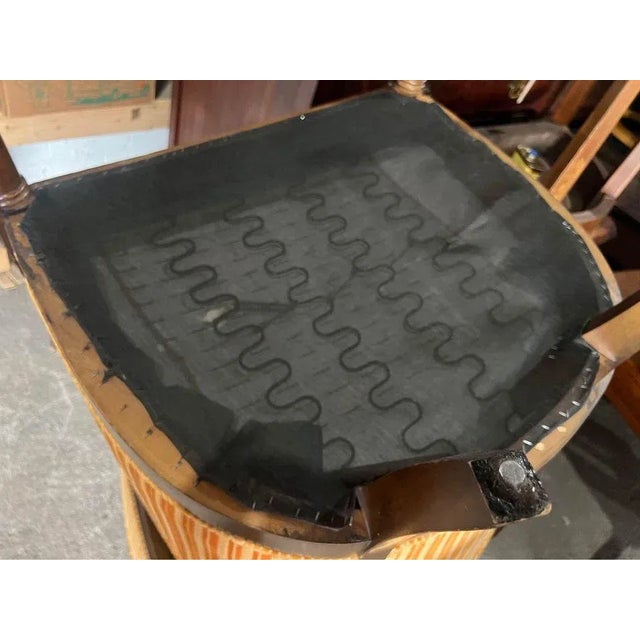 Pair of Vintage Hollywood Regency Style Mahogany Inlaid Club Lounge Armchairs by Statesville Club For Sale - Image 10 of 12