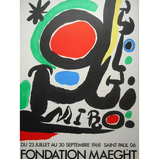 Mid-Century Modern Vintage Mid 20th C. Modern Miro Litho 20"x29.5" For Sale - Image 3 of 3