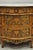 Vintage French Louis XV Style Bombe Demilune Marble Top Floral Painted Commode For Sale - Image 4 of 14