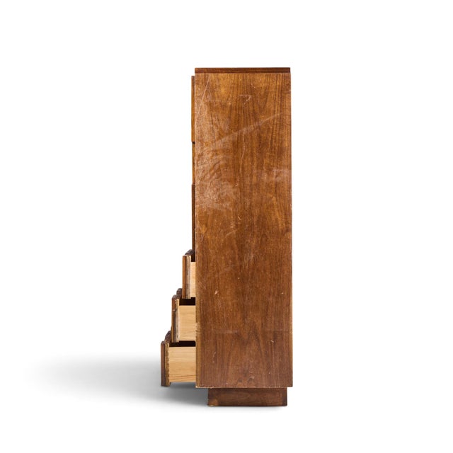 Mid 20th Century Lane Staccato Brutalist Mid Century Walnut Armoire Dresser For Sale - Image 5 of 11