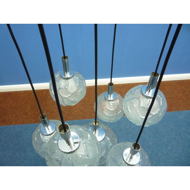 Cascade Ice Glass Hanging Lamp from Doria, 1960s For Sale - Image 9 of 15