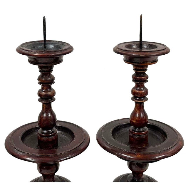 Vintage Chinese 6 Pieces Wooden Buddhist Offering Set For Sale In Los Angeles - Image 6 of 12