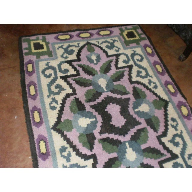 Lavender 1930s French Art Deco Geometric Rug-5'8" X 3' 9" For Sale - Image 8 of 12