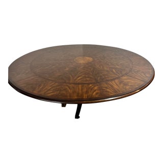 Huge Theodore Alexander Brook Street Modern Designer Round Dining Extension Table For Sale