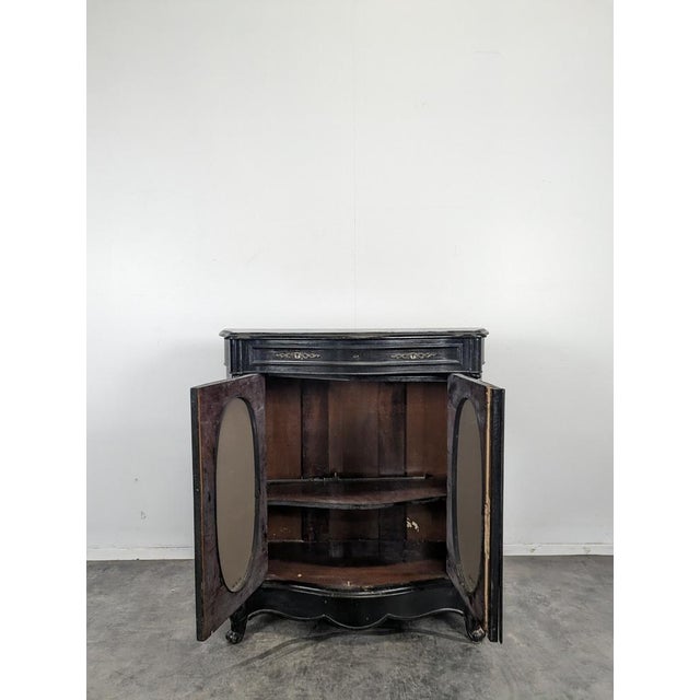 Napoleon III Style Side Table in Blackened Wood For Sale - Image 6 of 8