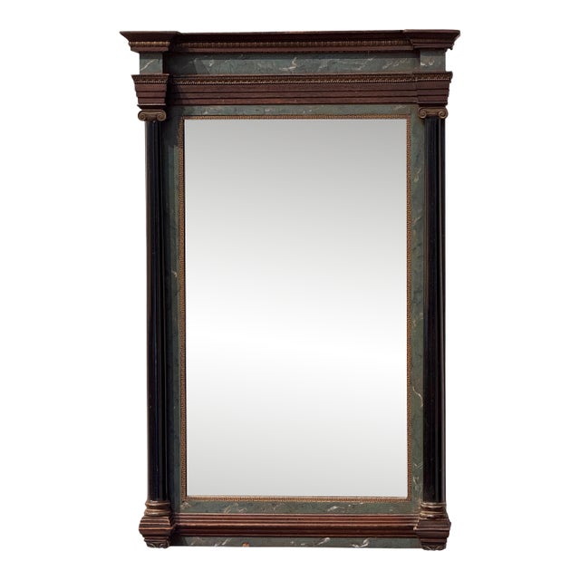 19th Century Neoclassical Mirror With Columns and Molded Cornice For Sale