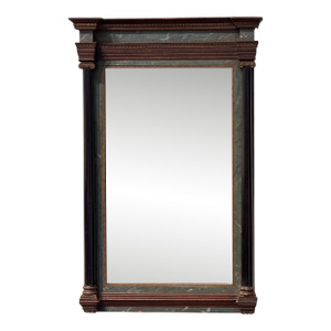 19th Century Neoclassical Mirror With Columns and Molded Cornice