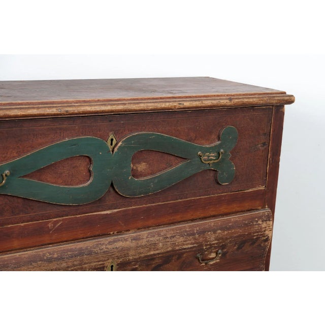 Brown Rustic Swedish Pine Chest of Drawers, Early 19th Century For Sale - Image 8 of 10