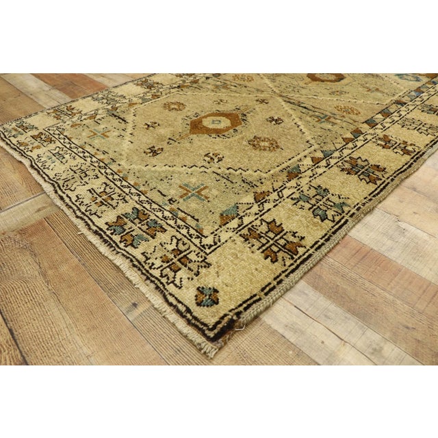 Mid 20th Century Vintage Turkish Oushak Runner 03'09 X 11'11 For Sale In Dallas - Image 6 of 10