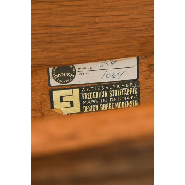 Easy Chairs and Ottomans in Oak and Brass attributed to Børge Mogensen, 1950s, Set of 4 For Sale - Image 10 of 11