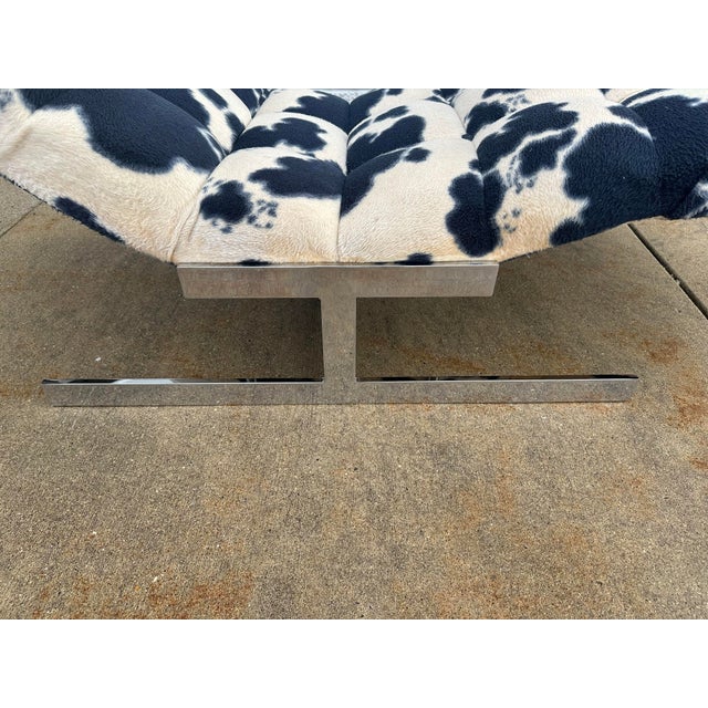 Chrome Vintage Carsons Wave Chaise Lounge For Sale - Image 8 of 9