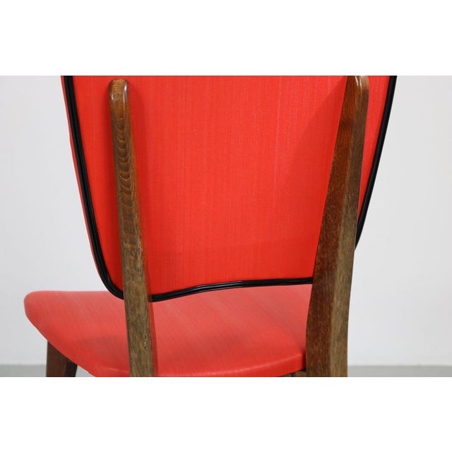 Kitchen Chair with Red Synthetic Leather Cover, 1960s For Sale - Image 12 of 18