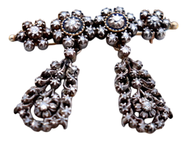 Gold and Silver Brooch with Diamonds