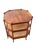 Vintage Baker Furniture Octagonal Bookmatched Walnut & Cane Three-Tier Side Table For Sale In Buffalo - Image 6 of 7