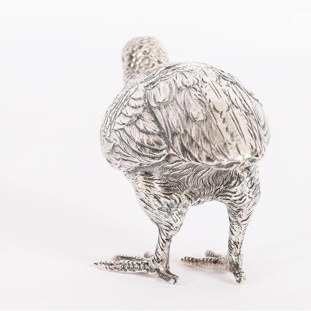 Antique Belgian Silver Grouse Game Birds, 19th Century, Set of 2 For Sale - Image 6 of 18