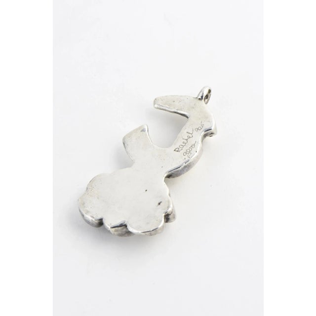Modern Modernist Rachel Gera Sterling Flower Pendant For Sale - Image 3 of 7