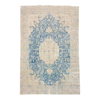 Antique Oriental Rug 9x13 | Tabriz-Design With Intricate Floral Medallion For Sale