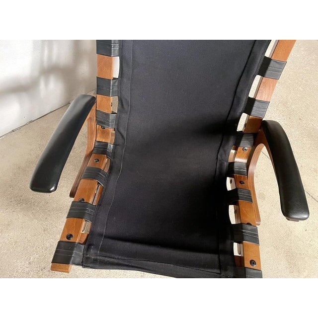 Set of Scandinavian Cantilever Leather Lounge Chair with Ottoman attributed to Elsa & Nordahl Solheim for Rybo Rykken, 1960s For Sale - Image 15 of 18